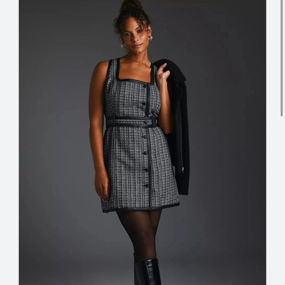 Anthro Maeve tweed mini dress size 10 - Picture 7 of 16